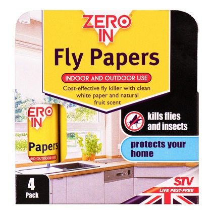 ZERO IN Fly Papers - 4-Pack