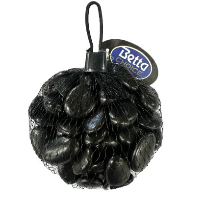 BETTA Wet Look 1cm Black Pebbles 500g Net Bag