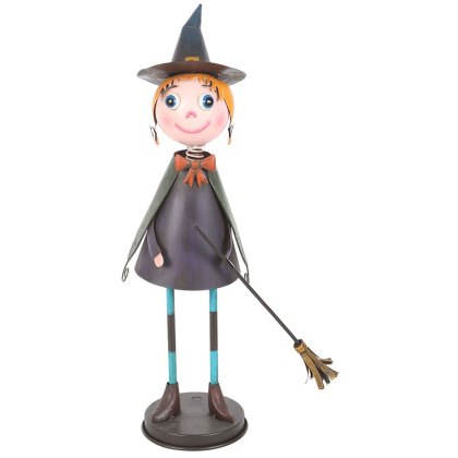 Metal Witch Ornament with Broom Metal Witch Ornament with Broom
