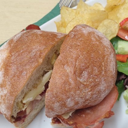 Bacon, Brie And Cranberry Sandwich