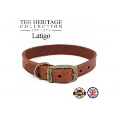 ANCOL Latigo Collar Chestnut 20-26cm Size 1
