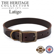ANCOL Latigo Leather Collar Havana 28-36cm Size 3