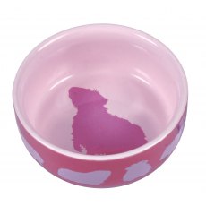 TRIXIE Ceramic bowl with motif, guinea pigs, 250 ml/ø 11 cm