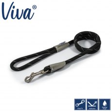 ANCOL Viva Rope Lead Reflective Black 1.07mx10mm