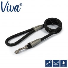 ANCOL Viva Rope Lead Reflective Black 1.07mx12mm