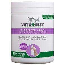 VETS BEST Ear & Eye Wipes For Dogs And Cats 160pc VETS BEST Ear & Eye Wipes For Dogs And Cats 160pc