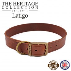 ANCOL Latigo Collar Chestnut 55-63cm Size 8 32mm Wide