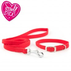 ANCOL Small Bite Softweave Collar Lead Set Red
