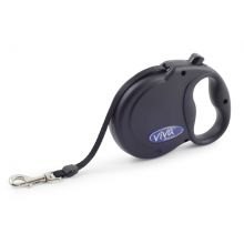 ANCOL Viva Retractable 5m Lead Black M