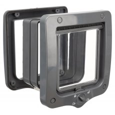 TRIXIE 4-Way cat flap, with tunnel, 20 × 22 cm, grey TRIXIE 4-Way cat flap, with tunnel, 20 × 22 cm, grey