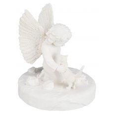 TRIXIE Memorial Stone cat with angel, ø 12 × 14 cm, white TRIXIE Memorial Stone cat with angel, ø 12 × 14 cm, white