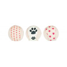 TRIXIE Set of rattle balls, jute, ø 5 cm, 3 pcs.