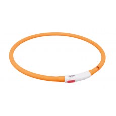 TRIXIE Flash light ring USB, silicone XS–XL: 70 cm/10 mm, orange