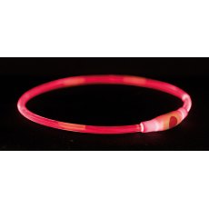 TRIXIE Flash light ring USB, L-XL: 65 cm/8 mm, red