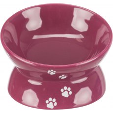 TRIXIE Bowl, elevated, ceramic, 0.5 l/ø 13 cm, berry