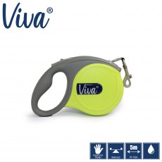 ANCOL Viva Retractable 5m Lead Lime S
