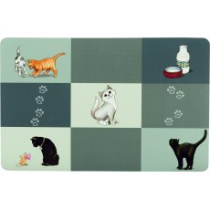 TRIXIE Patchwork Cat place mat, 44 × 28 cm, grey
