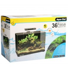 AQUA ONE Focus 36 Glass Aquarium 36L 50x25x36cm Black
