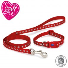 ANCOL Small Bite Reflective Star Collar Lead Set Red
