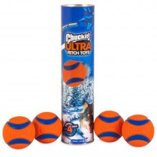 Chuckit Holiday Ultra Ball Canister   4PK Chuckit Holiday Ultra Ball Canister   4PK