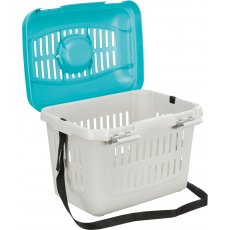 TRIXIE Midi-Capri transport box, XS: 44 × 33 × 32 cm, dark grey/light blue TRIXIE Midi-Capri transport box, XS: 44 × 33 × 32 cm, dark grey/light blue