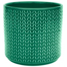 Chevron Emerald Planter H15cm D15cm