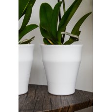 Matt Orchid Planter White 13cm