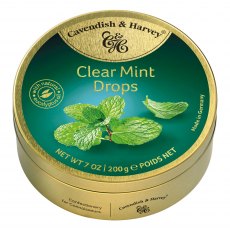 Cavendish & Harvey Travel Tin Clear Mints Drops   200g Cavendish & Harvey Travel Tin Clear Mints Drops   200g