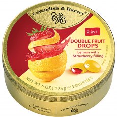 Cavendish & Harvey Travel Tin Duo Lemon Strawberry   175g Cavendish & Harvey Travel Tin Duo Lemon Strawberry   175g