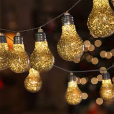 GlitterBulb String Lights - Gold - Set of 10 GlitterBulb String Lights - Gold - Set of 10