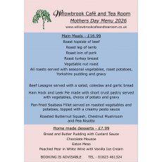 Willowbrook Café and Tea-room Mothers Day Menu 2026