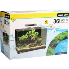 AQUA ONE Focus 36 Glass Aquarium 36L 50x25x36cm Black