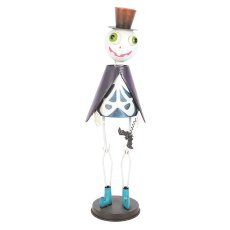 Metal Skeleton Ornament with Top Hat