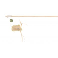 TRIXIE Playing rod with jutemouse, 24 cm