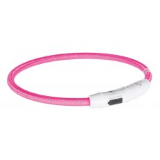 TRIXIE Flash light ring USB, M–L: 45 cm/ø 7 mm, pink