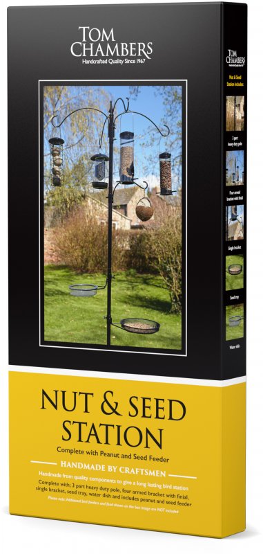BST027 Nut & Seed Station Complete with 2 port Seed Feeder & Peanut Feeder Boxed