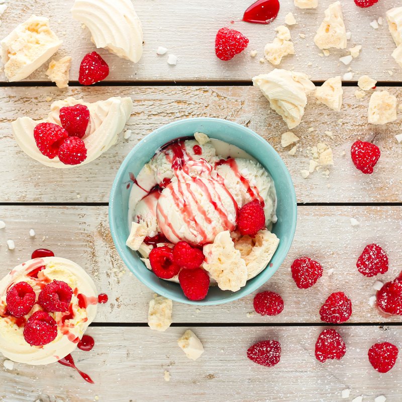 Marshfield Farm Ice Cream Raspberry Ripple Pavlova Square