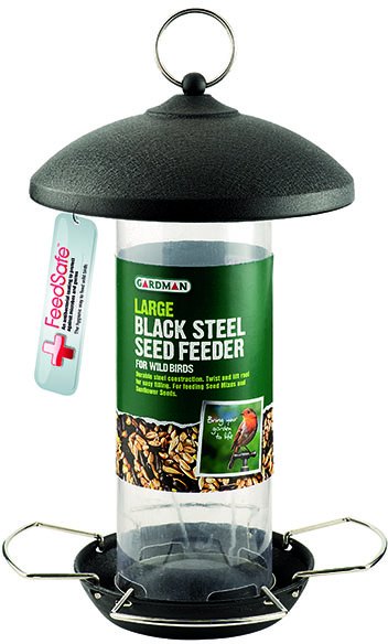 A01513 Large Black Steel Seed Feeder (2)