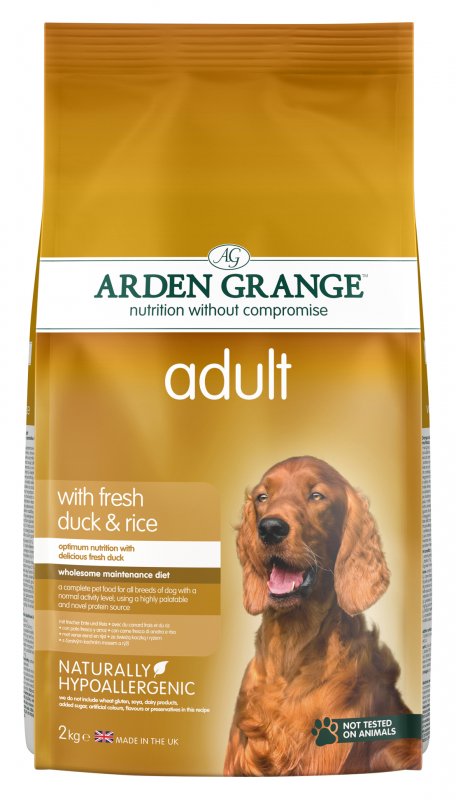 AG644280_ArdenGrange_Dryfood_Adult Grain Free  Duck 2kg_Front_5028399644280_3000px
