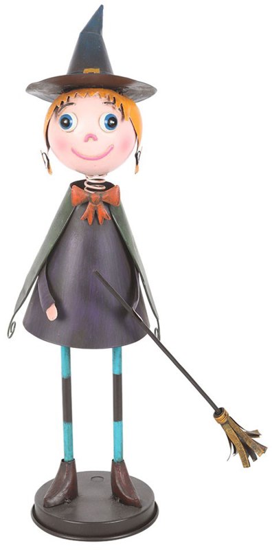 Metal Witch Ornament with Broom Metal Witch Ornament with Broom
