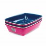 Cat Litter Tray Blue/Grey/Pink   37cm - Each