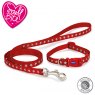 ANCOL Small Bite Reflective Star Collar Lead Set Red