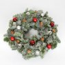 CHRISTMAS WREATH - Abies nobilis with Snow & Christmas Ball decoration - 28-30cm
