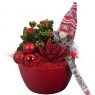 Xmas Arrangement (PTCHR7227) Red in ceramic bowl