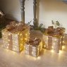Champagne Braid Faux Gift Boxes - Set of 3