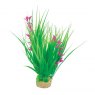 BETTA 10" Green & Pink Plastic Plant W/ Sand Base
